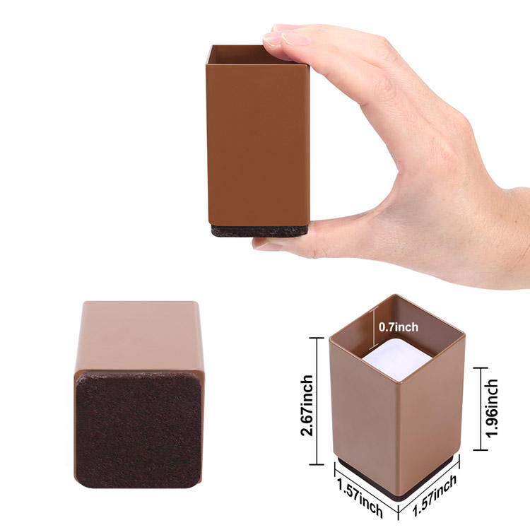 Low Price Good Quality Heavy Duty Furniture and Bed Risers Height-Enhancing Square Furniture Risers Adjustable Bed Riser