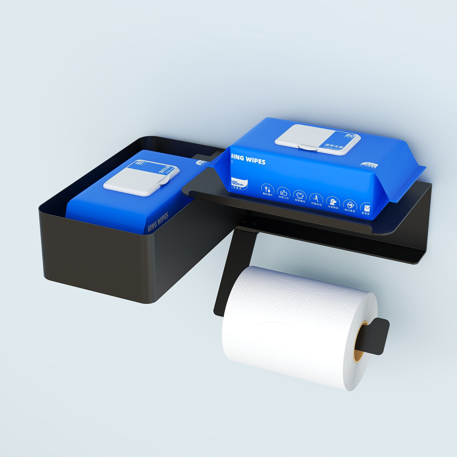 Toilet Paper Roll Holder Space Aluminum Stainless Steel Toilet Paper Holder for Bathroom  Phone Shelf Toilet Tissue Holder