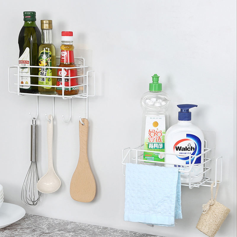 Kitchen Storage Basket Sink Sponge Holder with Towel Shelf Botter Rack Stand for Soap & Spices for Bathroom & Kitchen