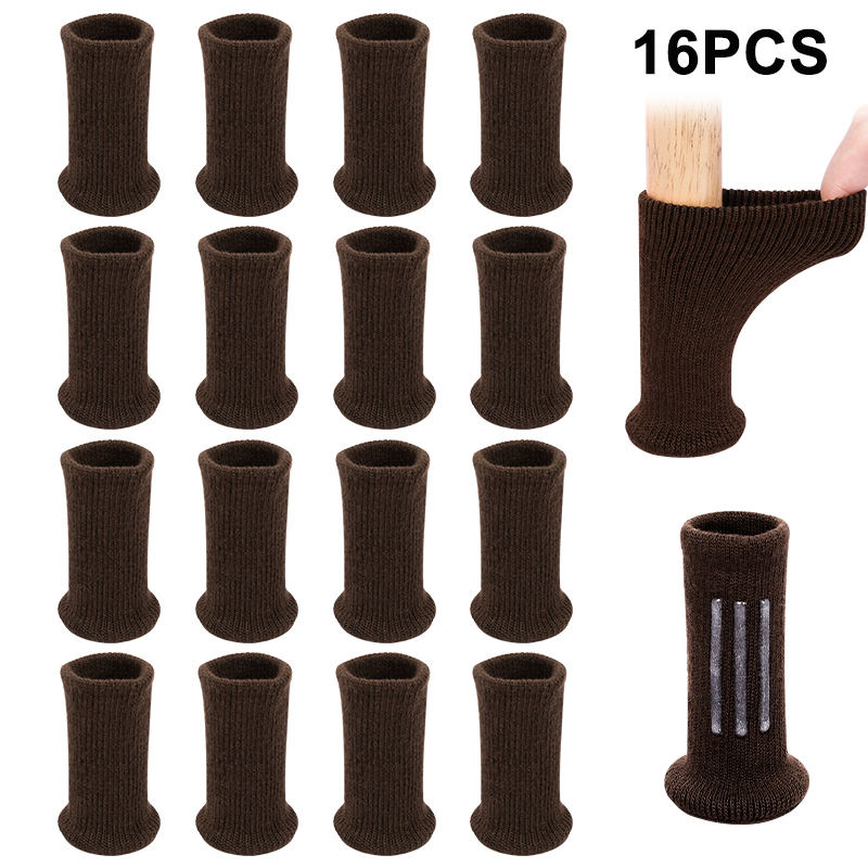 Knitted Silicone Table Chair Leg Socks Floor Protectors Non Slip Pads Furniture Feet Booties Cover  Chair Leg Socks