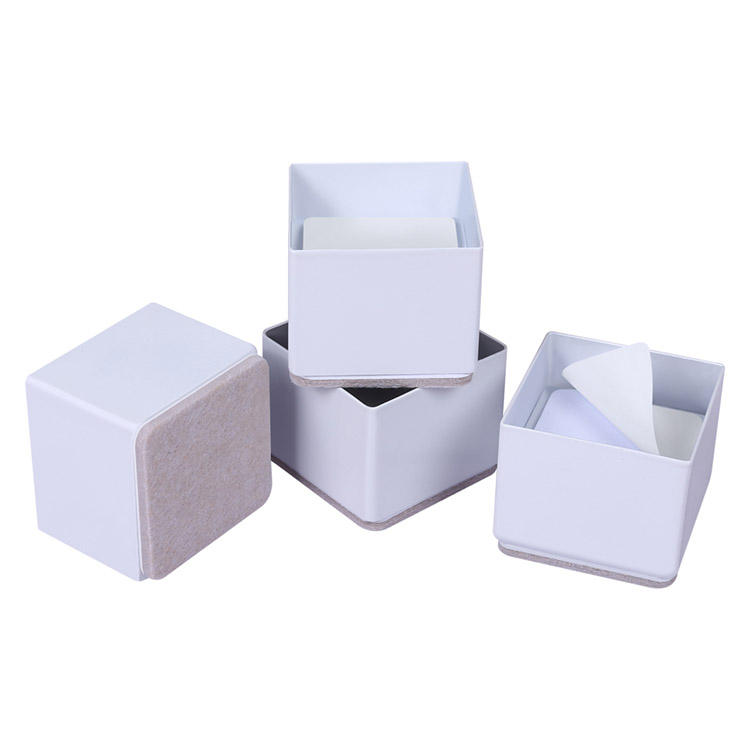 Durable Solid Steel and Felt Pad Furniture Anti-Slip Self-Adhesive Bed and Furniture Risers Made of Plastic and EVA