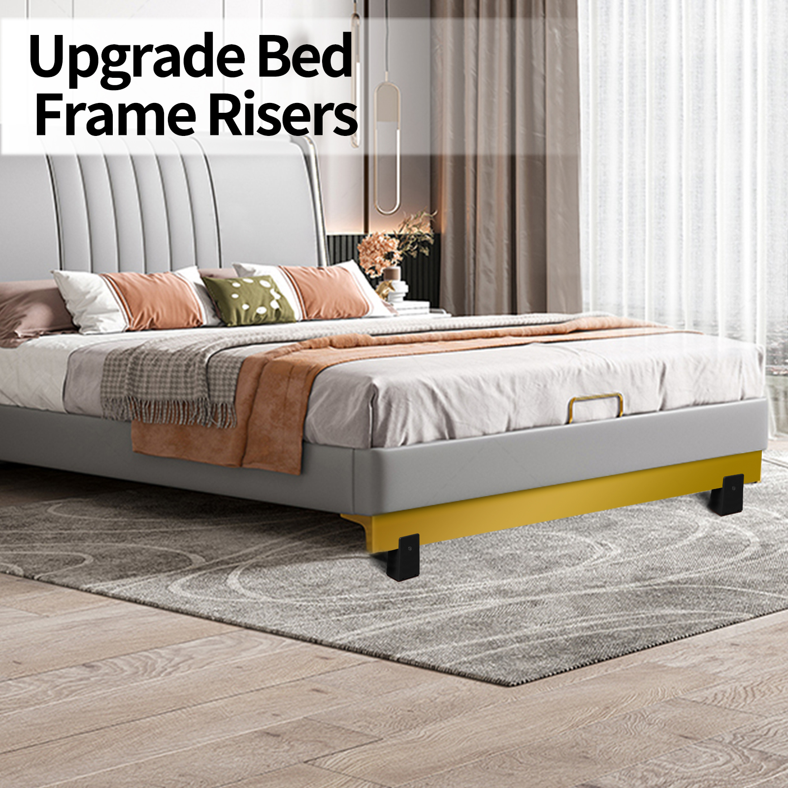 Adjustable Chair Risers with Screw Clamp, 2 Inch Height Heavy Duty Sofa Tables Bed Furniture Risers Adjustable Booster Mattress