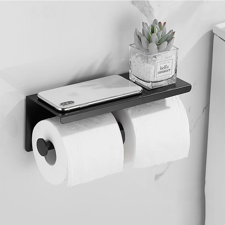 304 Stainless Steel Toilet Paper Roll Holder 360 Degree Rotatable Self Adhesive Toilet Papertoilet Paper Holder with Tray