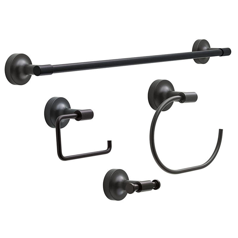 4 PCS Bathroom Hardware Set, Black Towel Racks for Bathroom, Black Bathroom Accessory Set Matte Black Bathroom Accessories