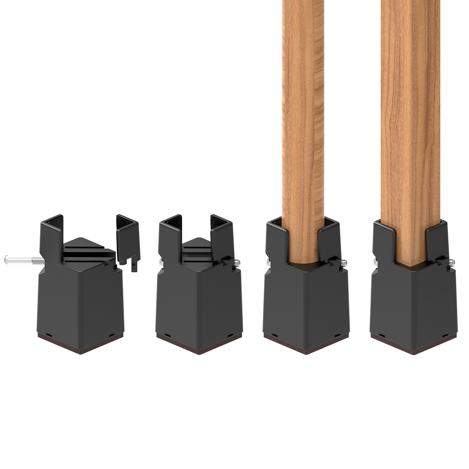 4PCS Adjustable Furniture Leg Risers Bed Foot Pads with 3 Inch Heavy Duty Sofa Tables Slider Pad Furnitures Adjust Pad